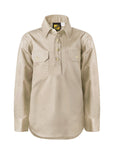 Workcraft Kids Half-Placket Cotton Work Shirt – CREAM front