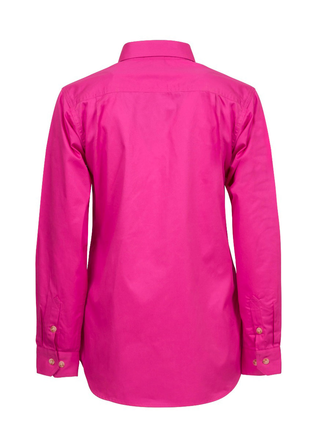 Workcraft Ladies Half-Placket Cotton Work Shirt – Pink rear