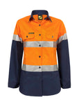 Light-weight hi-vis cotton drill reflective shirt outdoors, showcasing safety features and modern fit