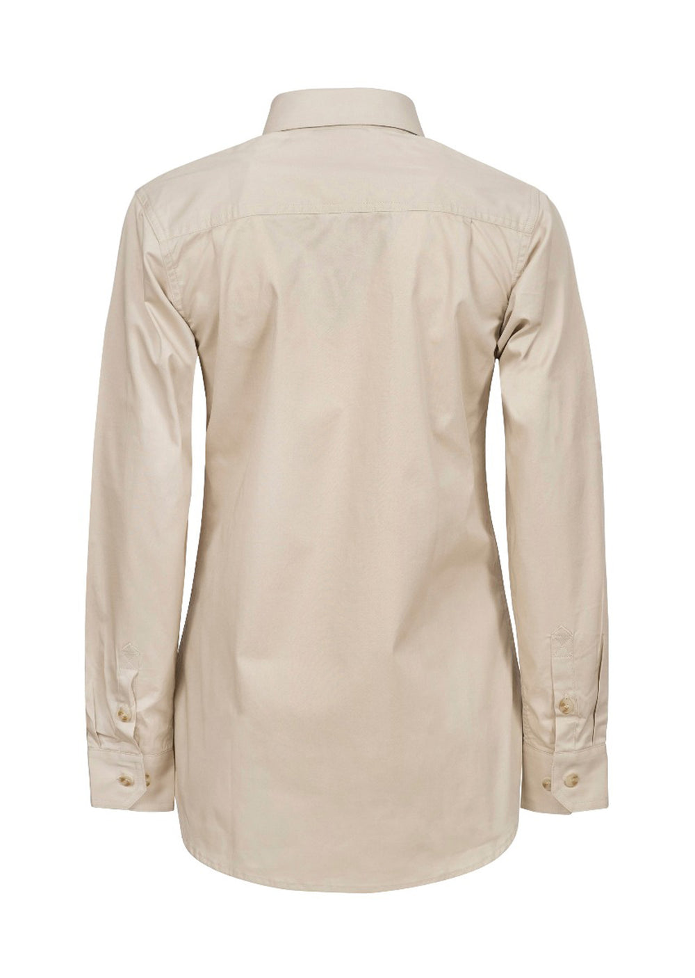 Workcraft Ladies Half-Placket Cotton Work Shirt – CREAM rear