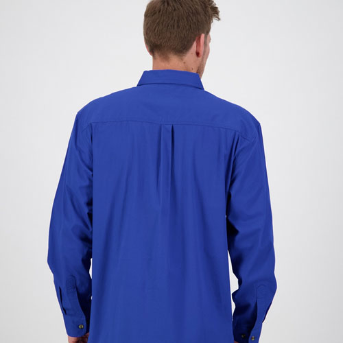 Stylish men's half-button plaid long-sleeve shirt for rugged terrain, crafted by Outback Clothing Co.