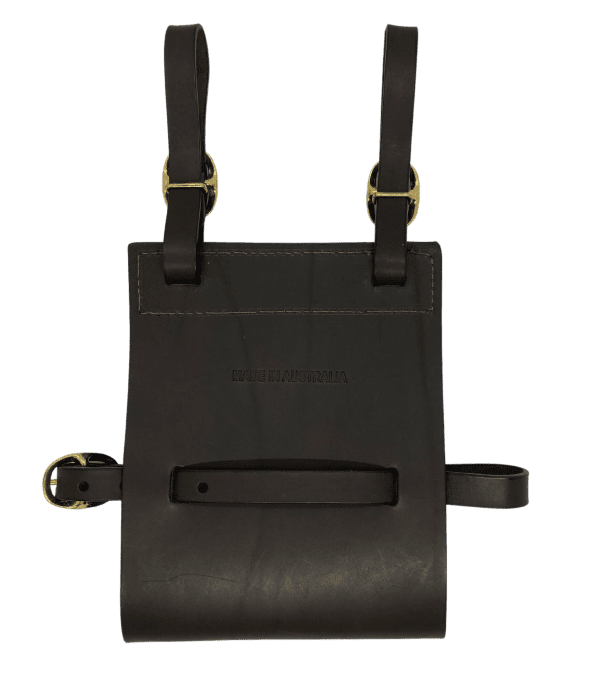Dolan Leather Bush Pot Cover – handcrafted Australian leather with brass fittings