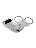Soft cord ringer girth in use on saddled horse