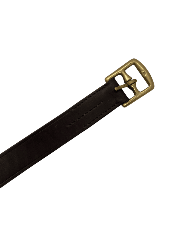 Close-up of Drovers Station leather stirrup leathers buckle