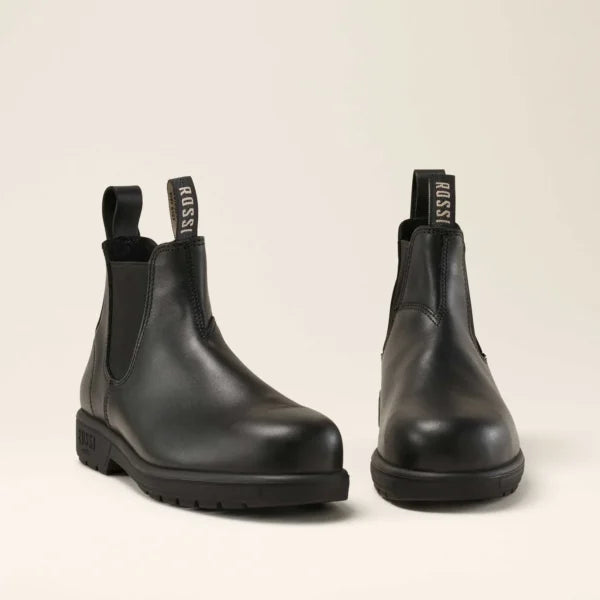 Rear Angle of Apollo Work Boot with Pull Tab and Heel Reinforcement