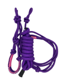 Rope halter with matching lead in purple and pink for horses