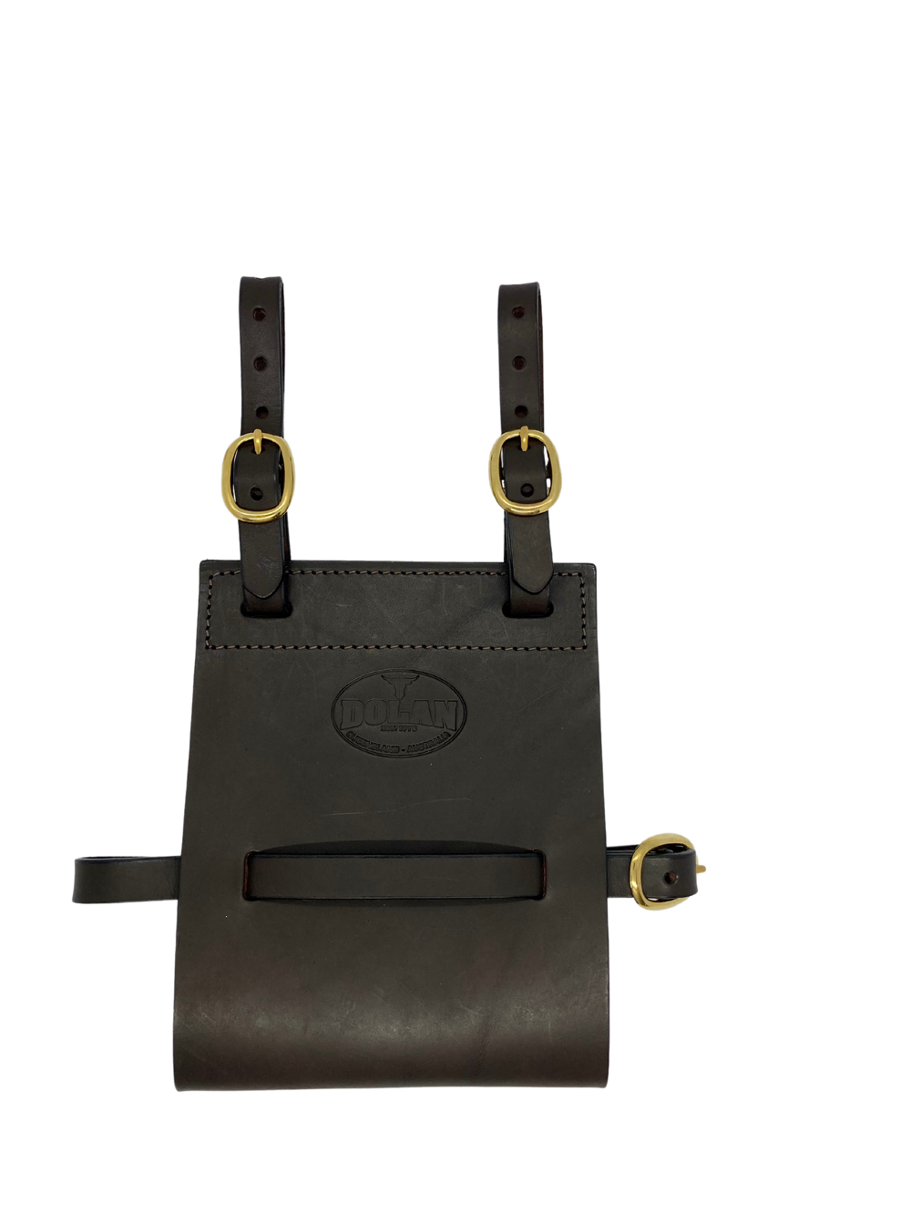 Adjustable leather straps on bush pot cover for secure fit
