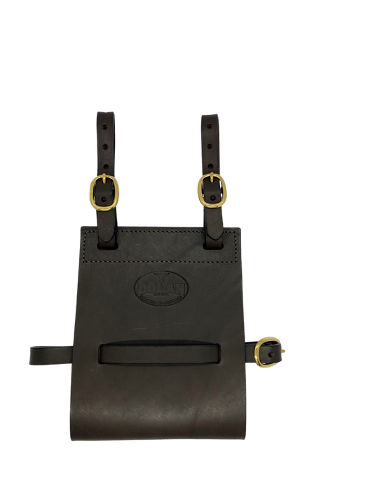 Adjustable leather straps on bush pot cover for secure fit