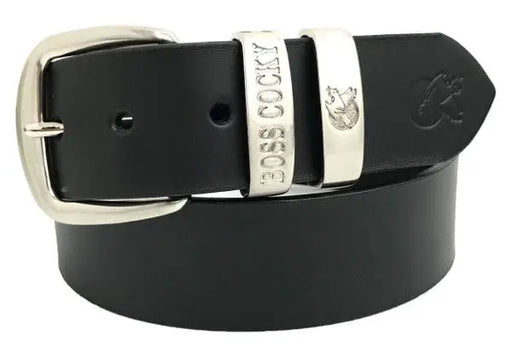 Heavy-Duty Brass Buckle on Rustic Muster Leather Belt