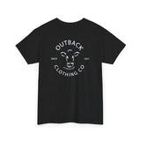 Close-up of 100% preshrunk cotton fabric of Women’s Outback Classic Tee in Black