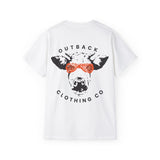 Back design of OCC Orange Cool Cow Tee with cool cow print