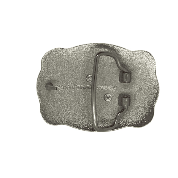 Adjustable clasp and secure attachment on the back of the child-sized rodeo belt buckle