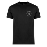Front view of OCC Classic Black Tee with white chest logo