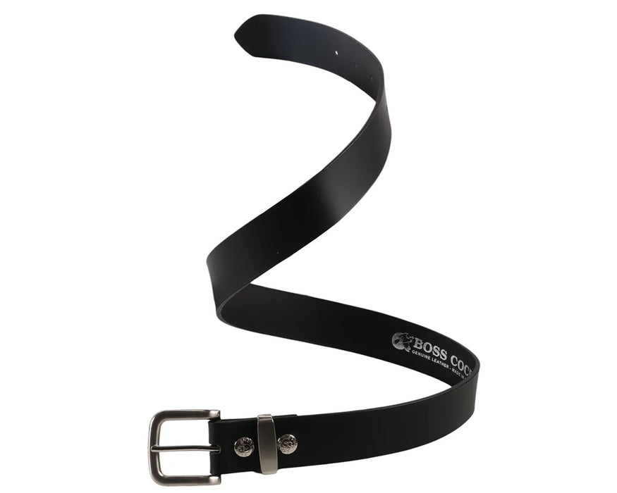 Asher Belt in Black Leather with Silver Buckle - Adjustable Sizing