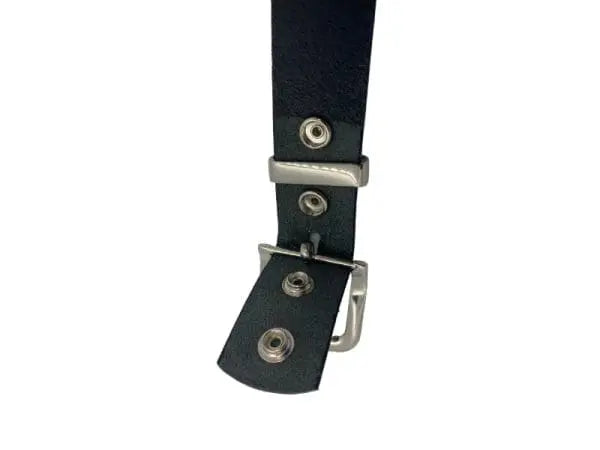 Asher Belt in Black Leather with Silver Buckle - Adjustable Sizing