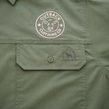 The Gibson – Half Button Long Sleeve Work Shirt - Gum Leaf Green