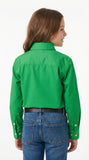 Kids  Lightweight Half Button Shirt – Green