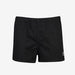 Close-up of 100% cotton drill fabric in navy rugby short, highlighting durable texture.