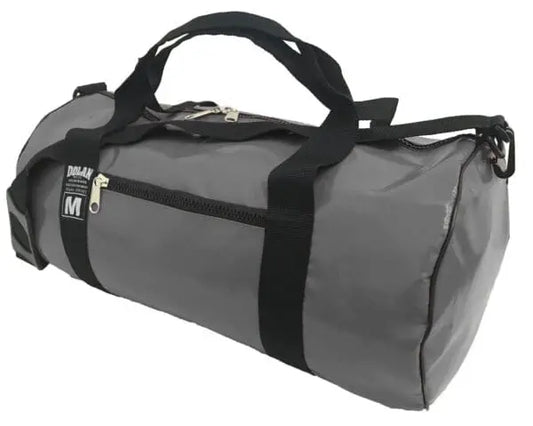 Dolan Barrel Bag (DE051M) in Grey – heavy-duty gym and travel duffel with 2-inch polypropylene handles