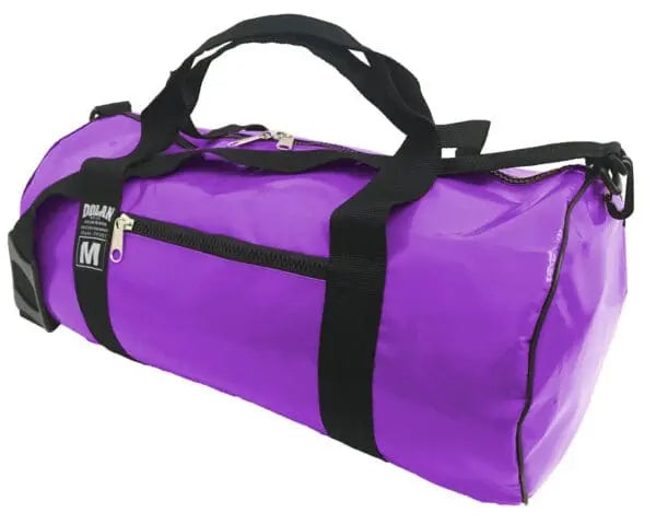 Dolan Barrel Bag (DE051M) in Purple – durable Tarpaulin PVC weekend bag with adjustable shoulder strap