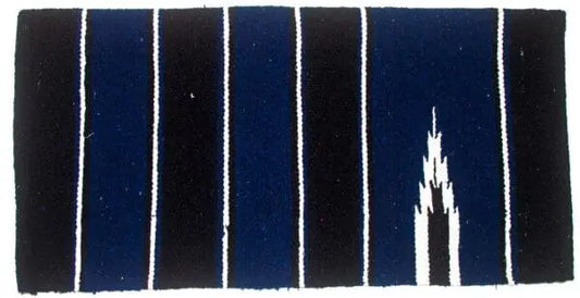 Navajo saddle blanket 30x30 in blue and black western pattern