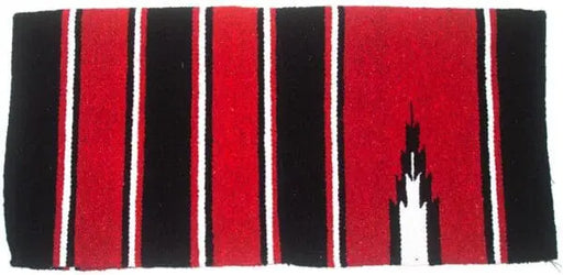 Navajo saddle blanket 30x30 in red and black western pattern