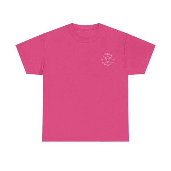 Close-up of the premium cotton fabric texture of the Desert Rose tee.