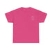Close-up of the premium cotton fabric texture of the Desert Rose tee.