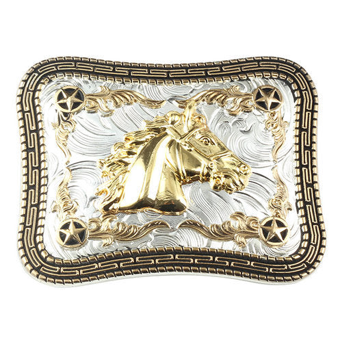 Golden Horse Western Cowboy Belt Buckle