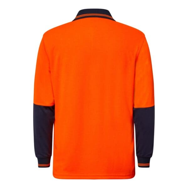 Work Craft Hi-Vis Long Sleeve Polo - Back View Showing Pocket Detail