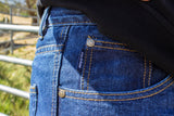 Pilgrim Men’s Regular Leg Western Work Jean – Indigo Stonewash
