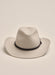 Front view of Kidman Drover Hat in Stone, featuring braided leather band and structured crown