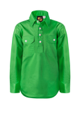 Kids  Lightweight Half Button Shirt – Green