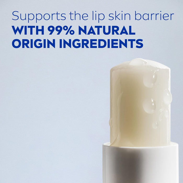 Applying Nivea Lip Original Balm – long-lasting hydration for dry, cracked lips during farm work or outdoor adventures