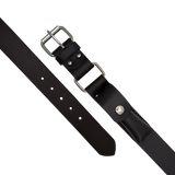 Boss Cocky Stockman Belt BL77DB – side angle showing smooth finish and contrast stitching, buckle and pouch