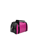 Dolan’s Toiletries Gear Bag DE316 – regular size canvas toiletry bag with zip closure, front view, black and pink
