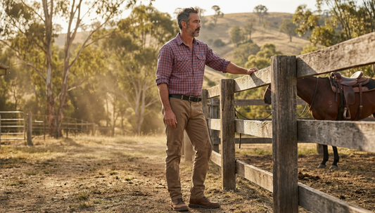 Mens 5 Pocket Western Moleskin Jean – Regular Fit, Acorn