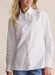Front view of S.Kidman Lennard Long Sleeve Shirt in White – classic tailored fit, button-up design with subtle red detailing.