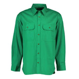 Functional Chest Pocket on Men's Green Long-Sleeve Work Shirt - Practical Aussie Design