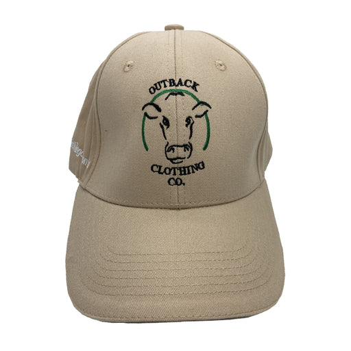 Outback Clothing Co OCC Embroidered Cap - Front View on Mannequin (Australian Bush Hat) Sand