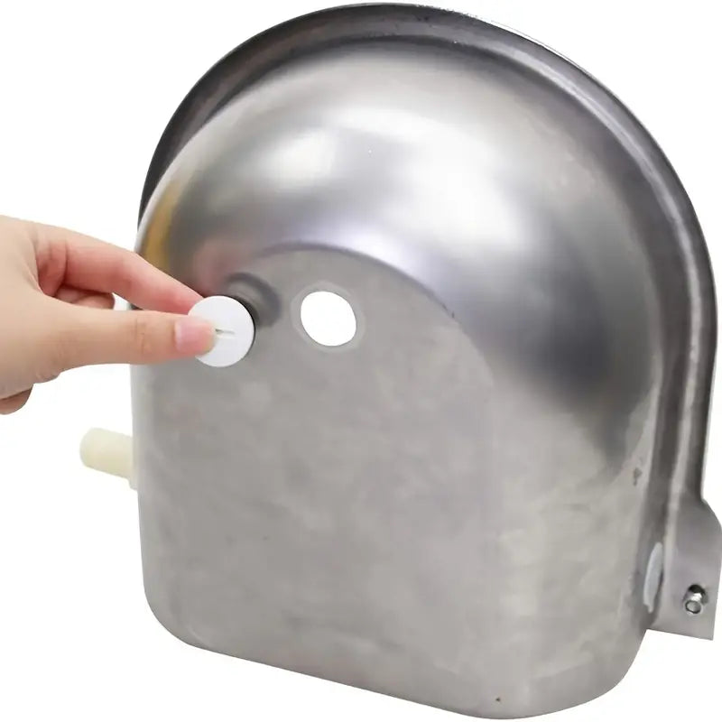 auto‑filling stainless water bowl kit including hose, valve and bolts