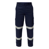 Workcraft Reflective Mid-Weight Cargo Cotton Drill Trouser WP4015 Navy - Durable Work Pants with Safety Reflective Strips & Utility Pockets