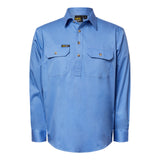 Workcraft Mens Half-Placket Cotton Work Shirt – REGATTA front