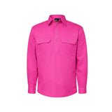 Workcraft Mens Half-Placket Cotton Work Shirt