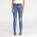 Durable denim texture and button-fly design on Wrangler Women's Straight Jean for everyday comfort.