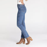 Stylish side view of Wrangler Women's Straight Jean, highlighting mid-rise waist and casual versatility.