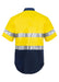 Back view of Workcraft Hi Vis Short Sleeve Cotton Drill Reflective Shirt WS4001 in yellow/navy