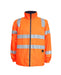 Hi vis orange/navy inner reversible jacket with sleeves attached – front view