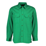 Functional Chest Pocket on Men's Green Long-Sleeve Work Shirt - Practical Aussie Design