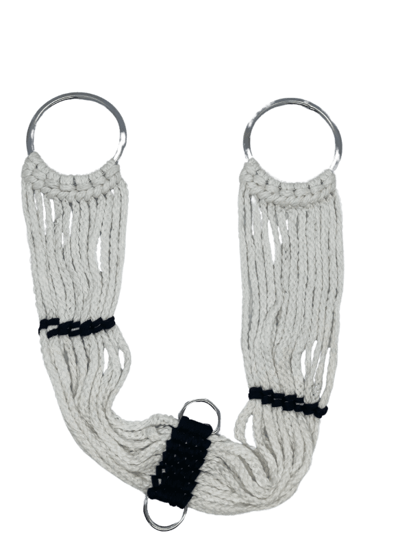 Side profile of soft cord ringer girth with reinforced stitching